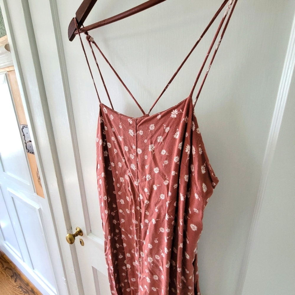 Wild Fable Salmon Pink Floral Spaghetti Strap Jumpsuit